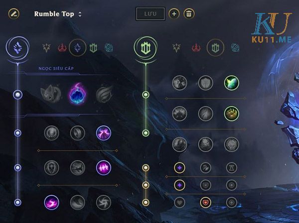 Bảng bổ trợ cho Rumble đi Top